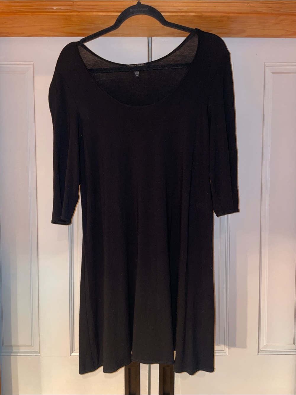 Eileen Fisher Black Scoop Neck Knit Top